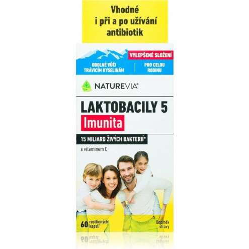 NatureVia Laktobacily 5 Imunita - Лактобактерии, 60 капсул